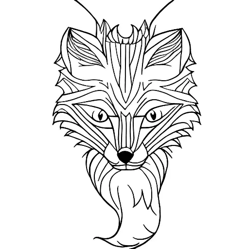 Full Body Fox Silhouette With Long Tail