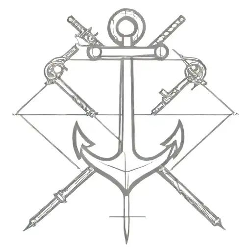 Anchor With Two Rifles Crossed
