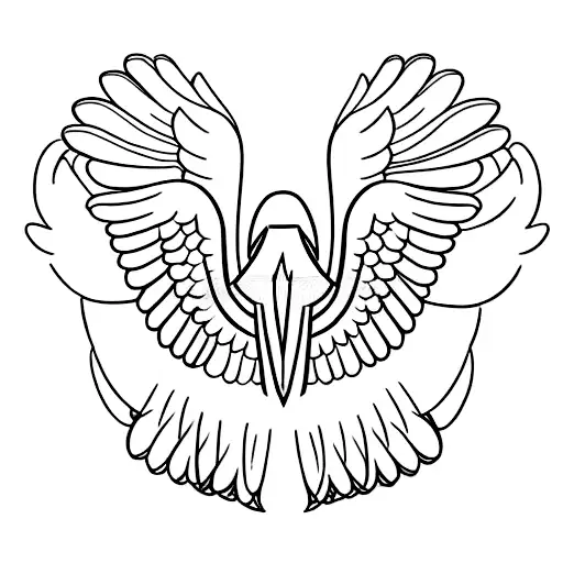 A Minimalist Tattoo Of A Motorcycle With Wings Symbolizing Speed And Freedom