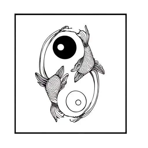 Two Koi Fish Yin Yang