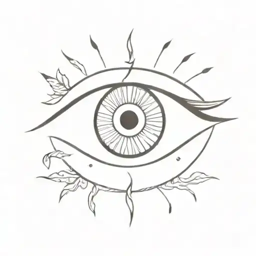 An Eye With A Pupil Half Sun Half Moon