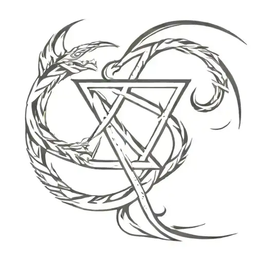 Norse Rune And Dragon