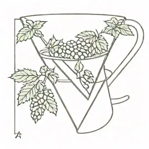 Upside Down Triangle Coffee Mug Overflowing With Hops