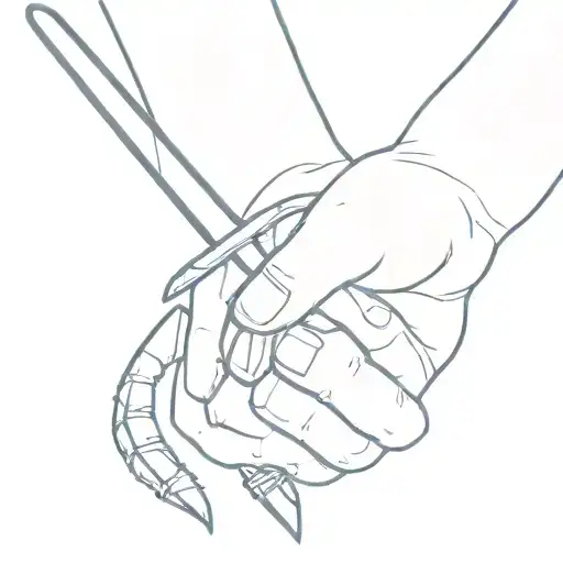 Hand Gripping Sword