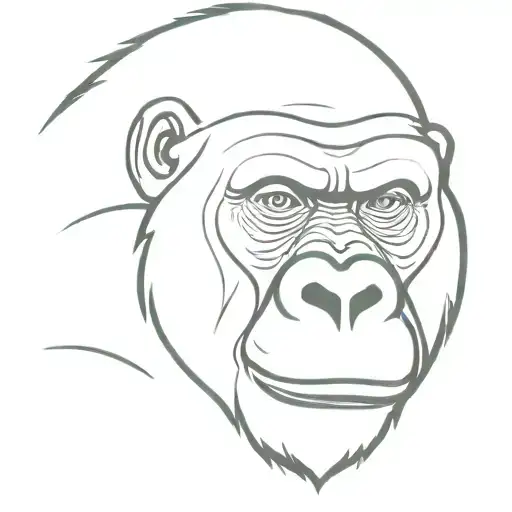 Gorilla Face Outline