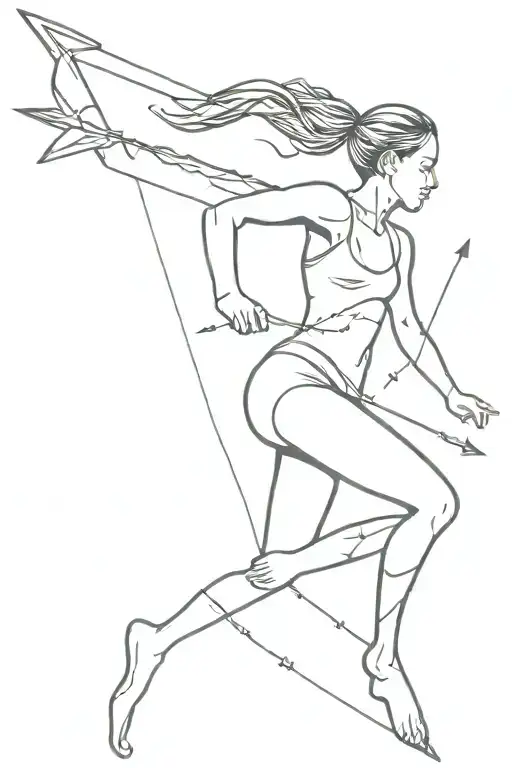 Female Runner With Two Arrows That Represents Mind Over Matter Through Trauma