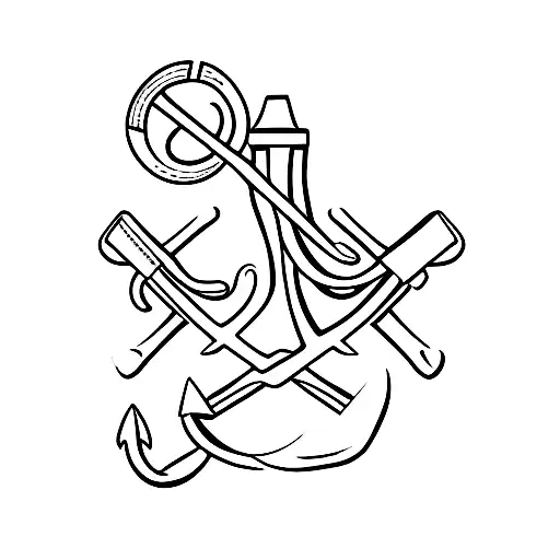 Anchor With Gear And Wrench