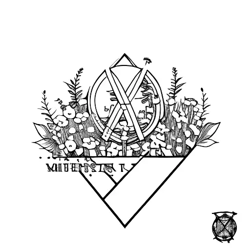 A Minimalist Illustration Of A Rammstein Song Title With Wildflowers As The Background