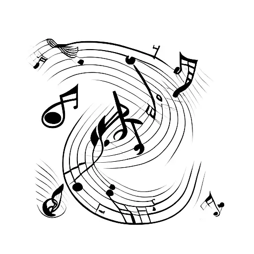 Musical Notes Forming The Shape Of Different Animals