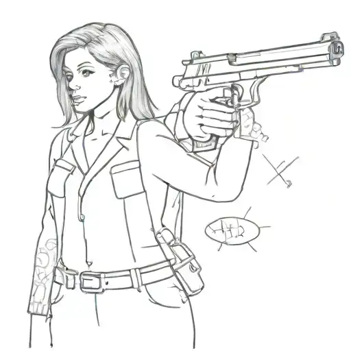 Female Fbi Agent With Gun