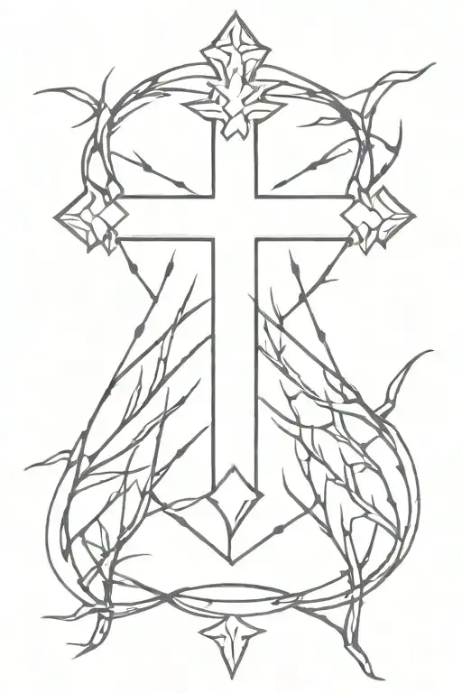 Cross With Thorn Crown