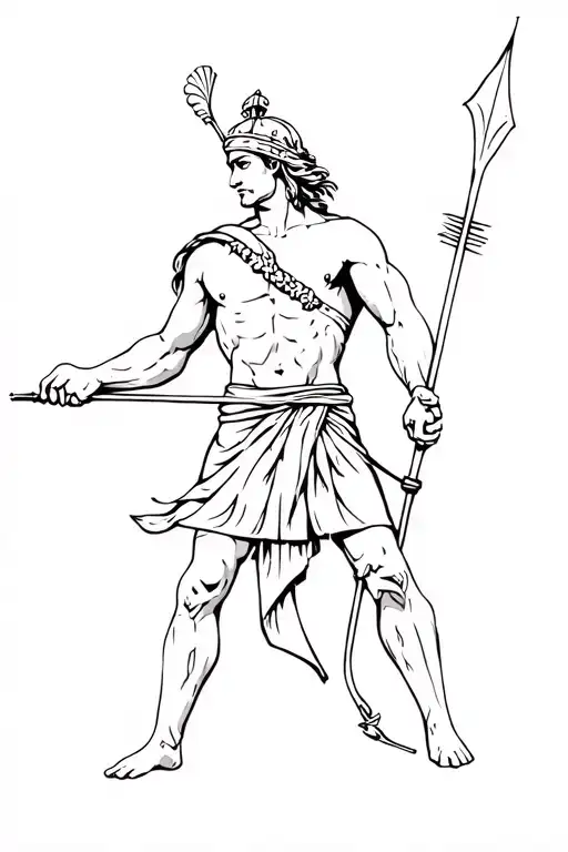 Greek Warrior With One Arrow
