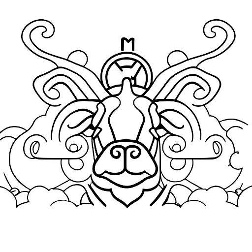 God Sitting On A Cow