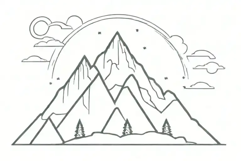 Mountain With A Rainbow