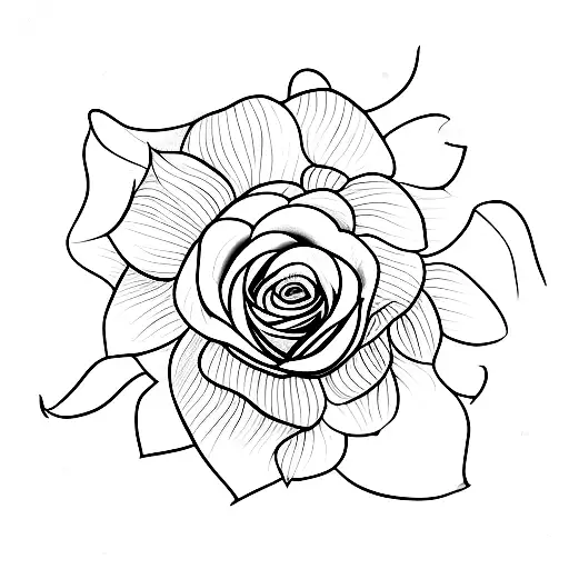 Single Tall Rose With Smaller Sunflower