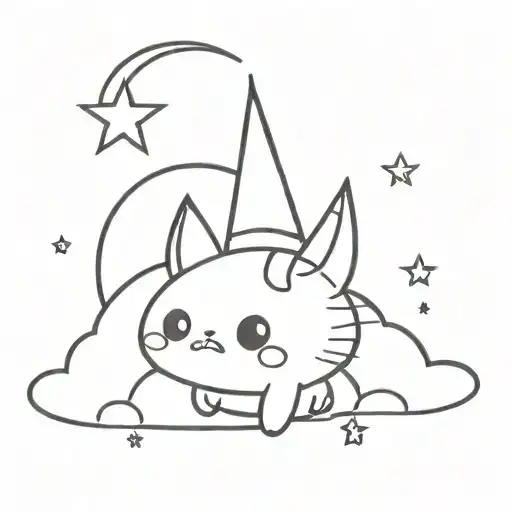 Kuromi Cute And Creepy With Stars And Moon