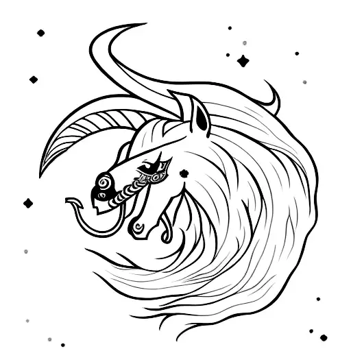 A Minimalist Tattoo Of A Mythical Animal From Mythology