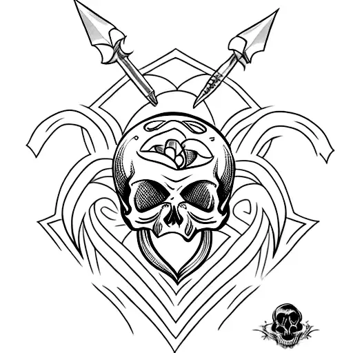 Spear Piercing A Skull