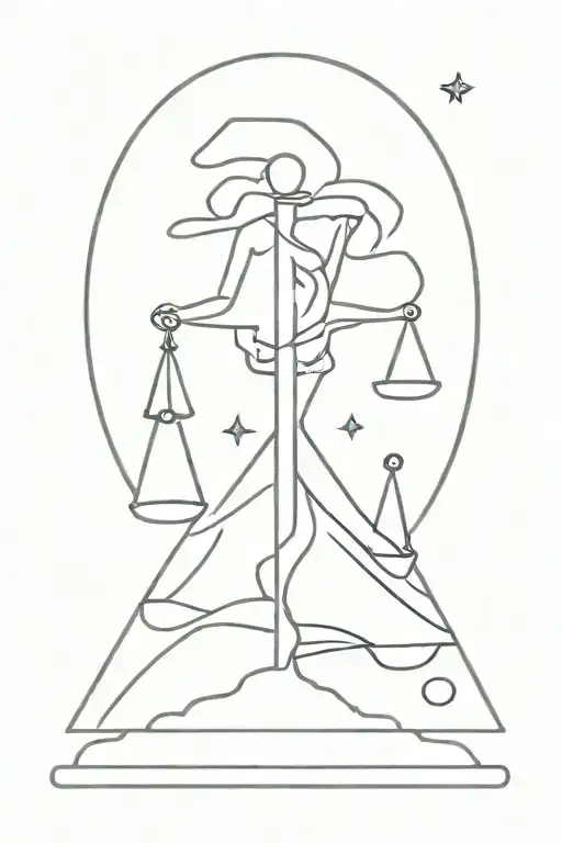 Libra Star Sign With Balanced Scales