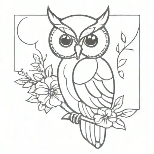 Owl With Flowers