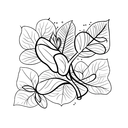 Number 14 And A Single Leaf