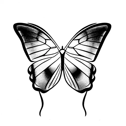 Blue Morpho Butterfly With Initial N