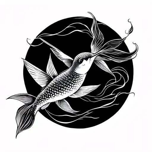 Koi And Hummingbird
