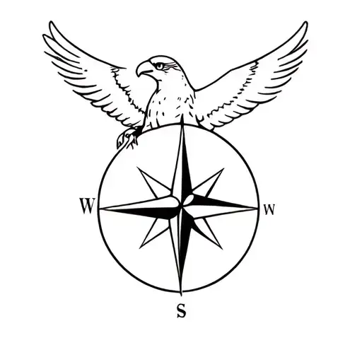 Eagle With A Compass