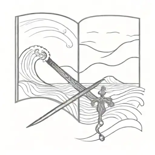 Book And Sword And Waves