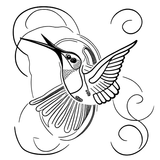 A Creative Minimalist Tattoo Of A Hummingbird With The Letter 'J' Forming Its Body
