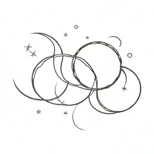 Triple Moon Merging Together