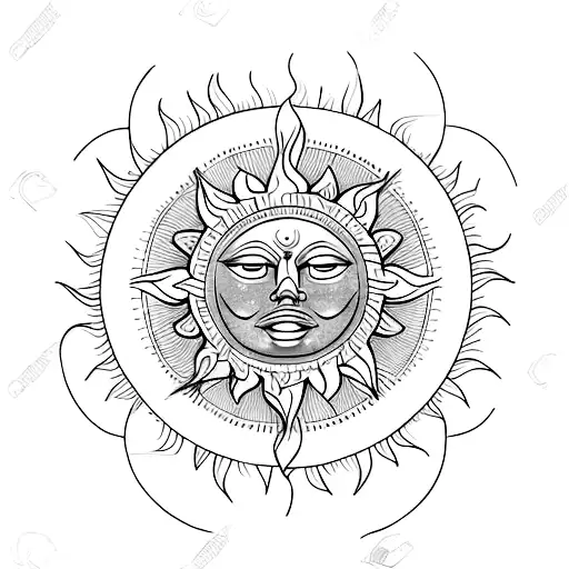 Stylized Radiating Sun