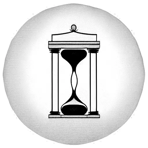 Hourglass And Greek Columns
