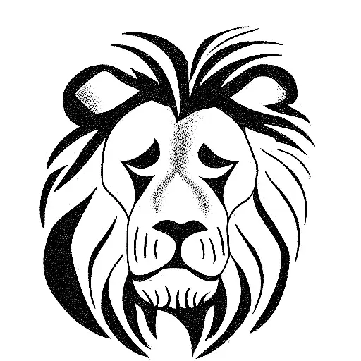 Lion Head Silhouette Drawn