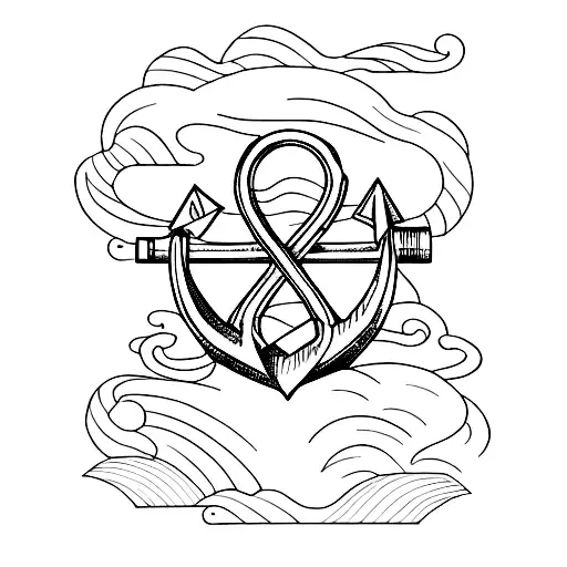 Letter A With An Anchor