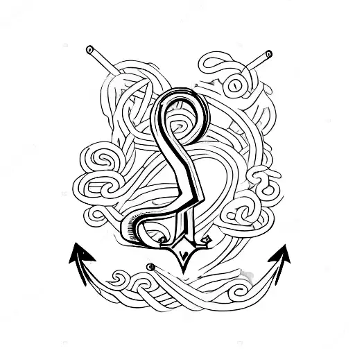 The Letter A With An Anchor