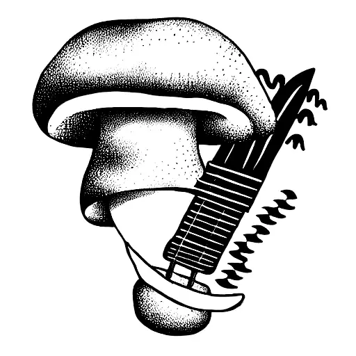 Samurai Mushroom With Guitar