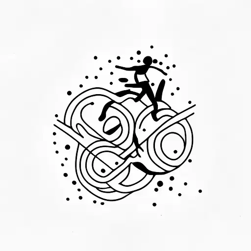 Person Walking On Stones In Water