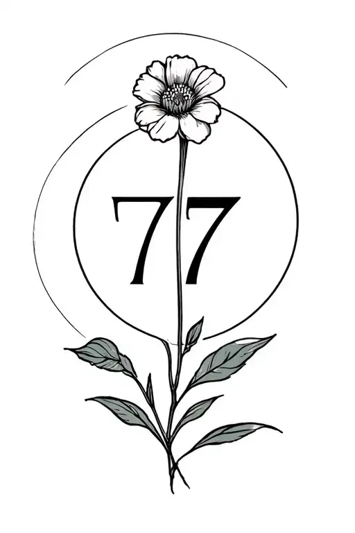 April Birth Flower Intertwined With 777 Symbol Within