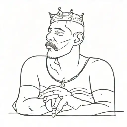 Man With Sparkling Jewel On Crown On A Boat