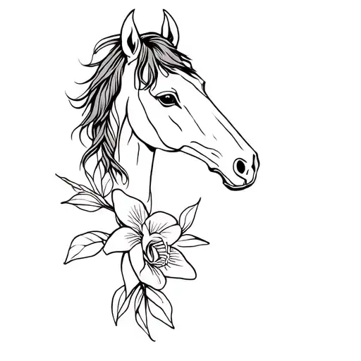 Horse And Orchid