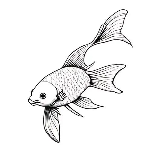 Karp Koi Fish Swimming Upstream