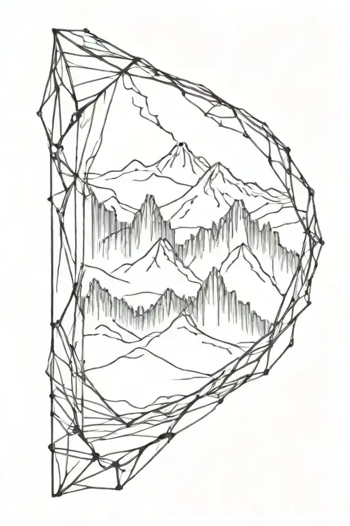 Mountains Made Of Muscle Within Broken Glass Filled