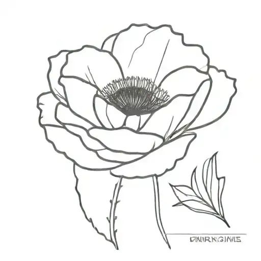 Fine Line Poppy Flower