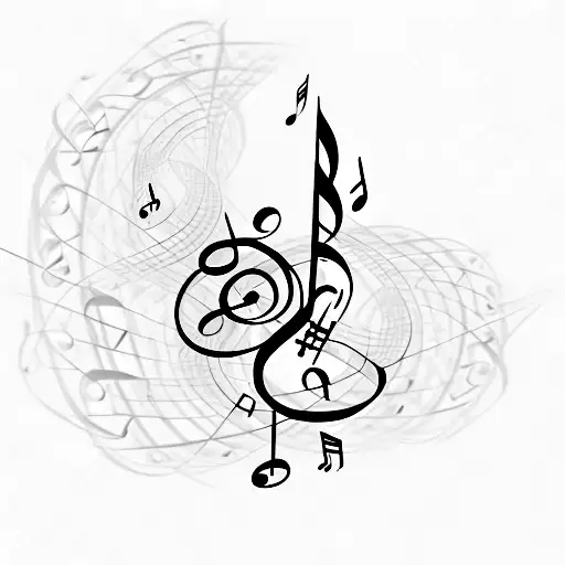 A Vine Winding Its Way Around Musical Notes