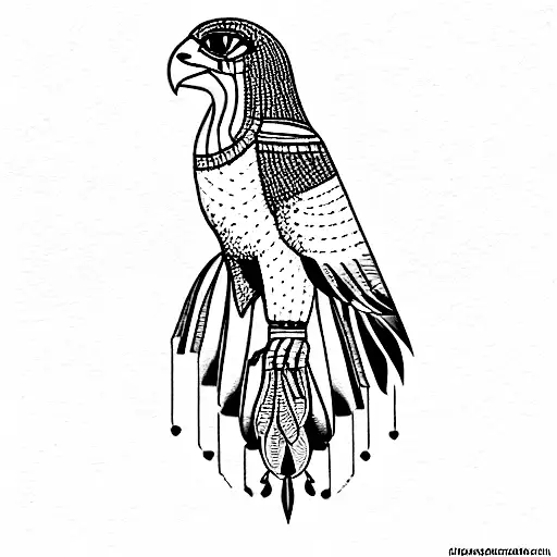 Egyptian Falcon With Doublecrown Of Egypt