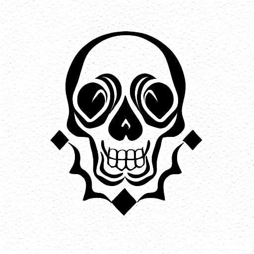 Geometric Skull With Roses