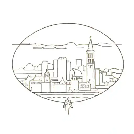 A Stylized Image Of Marseille's Skyline With A Silhouette Of Your Father Looking Over The City