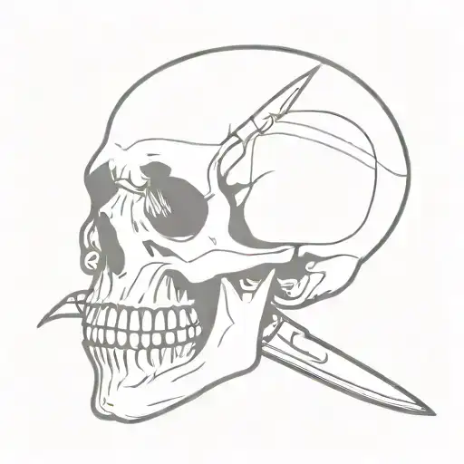 Skull With Knife