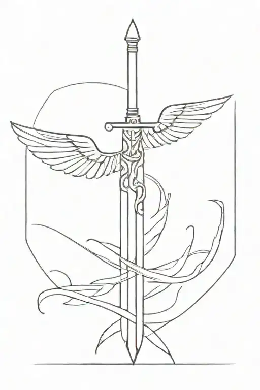 Sword With Wings Spread
